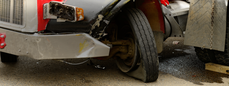 truck with defect tire